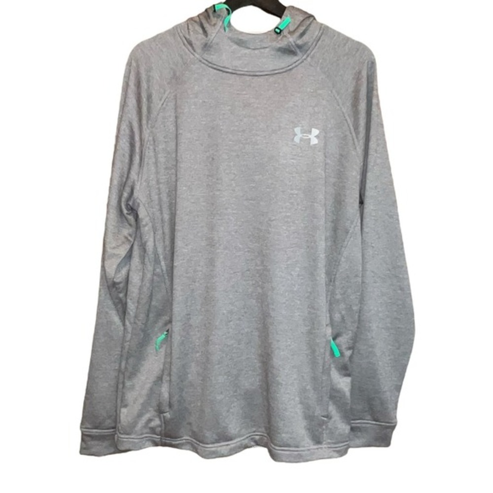 Under Armour Cold Gear Hoodie Mens L Gray Pullover‎ Activewear Pockets